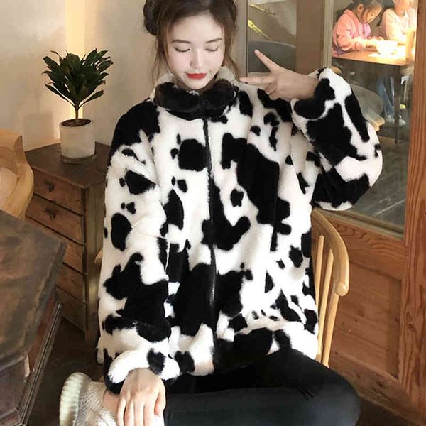 women's wool & blends faux mink fur women short coat winter thick warm furry korean zipper jacket black and white plush milk print
women's wool & blends faux mink fur women short coat winter thick warm furry korean zipper jacket black and white plush milk print
