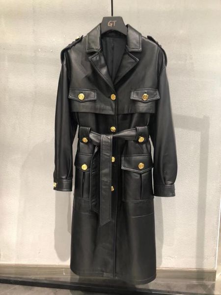women's leather & faux genuine jacket women 2021 autumn winter fashion real sheepskin windbreaker coat long style outerwear, Black
women's leather & faux genuine jacket women 2021 autumn winter fashion real sheepskin windbreaker coat long style outerwear, Black