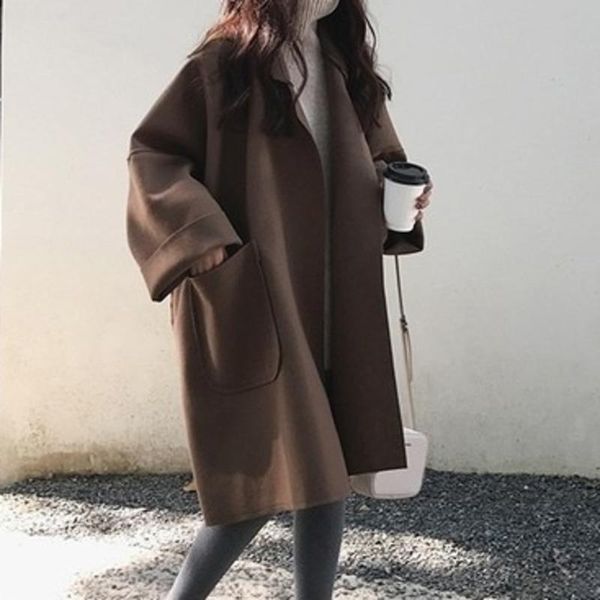 women's wool & blends overcoat women autumn and winter 2021 woolen coat small, Black
women's wool & blends overcoat women autumn and winter 2021 woolen coat small, Black