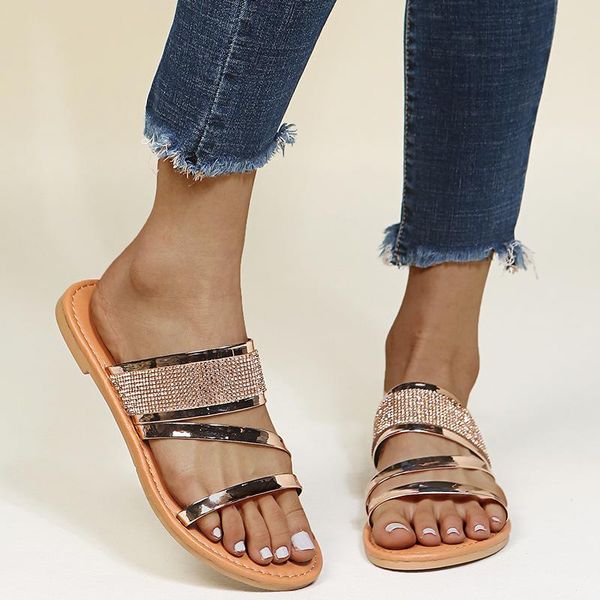 slippers summer women's shoes fashion glossy rhinestone sandals female outdoor casual flat, Black
slippers summer women's shoes fashion glossy rhinestone sandals female outdoor casual flat, Black