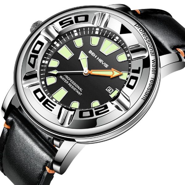 wristwatches ben nevis brand business men's quartz watch multi functional luminous waterproof watches relogio masculino, Slivery;brown
wristwatches ben nevis brand business men's quartz watch multi functional luminous waterproof watches relogio masculino, Slivery;brown