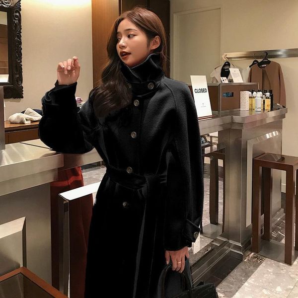 women's wool & blends fashion loose single breasted women coats and jackets winter solid coat turn-down collar outfits for, Black
women's wool & blends fashion loose single breasted women coats and jackets winter solid coat turn-down collar outfits for, Black