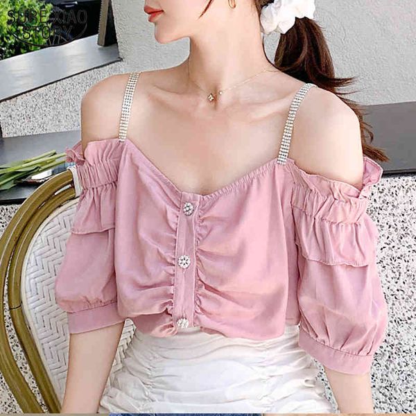 elegant ruffled chiffon blouse off-shoulder female summer short sleeve slash neck lantern cardigan 10175 210508, White
elegant ruffled chiffon blouse off-shoulder female summer short sleeve slash neck lantern cardigan 10175 210508, White