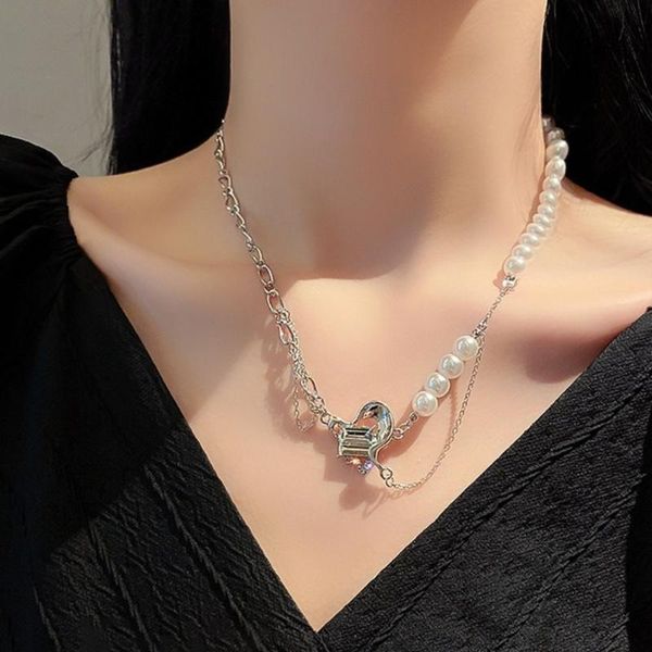 pendant necklaces japanese and korean ladies party holiday alloy love pearl short necklace personality fashion trend clavicle chain, Silver
pendant necklaces japanese and korean ladies party holiday alloy love pearl short necklace personality fashion trend clavicle chain, Silver