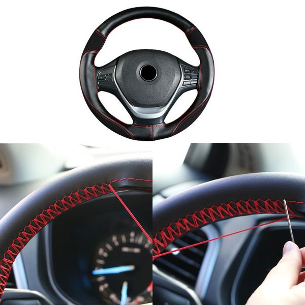 braid with needles thread diy durable anti-slip pu+suede leather wear-resistant 38cm car steering wheel cover covers
braid with needles thread diy durable anti-slip pu+suede leather wear-resistant 38cm car steering wheel cover covers