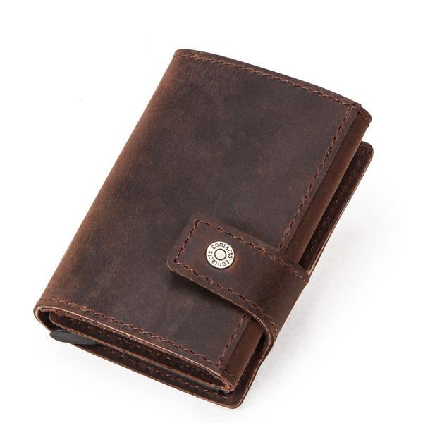 card holders retro leather crazy horse male's case fashion sleeve rfid multifunctional automatic portable for man, Brown;gray
card holders retro leather crazy horse male's case fashion sleeve rfid multifunctional automatic portable for man, Brown;gray