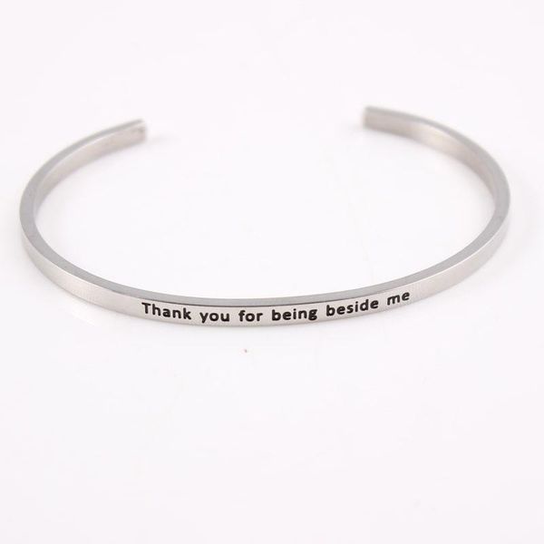 bangle stainless steel mantra bracelet engraved thank you for being beside me inspirational hand imprint cuff women, Black
bangle stainless steel mantra bracelet engraved thank you for being beside me inspirational hand imprint cuff women, Black
