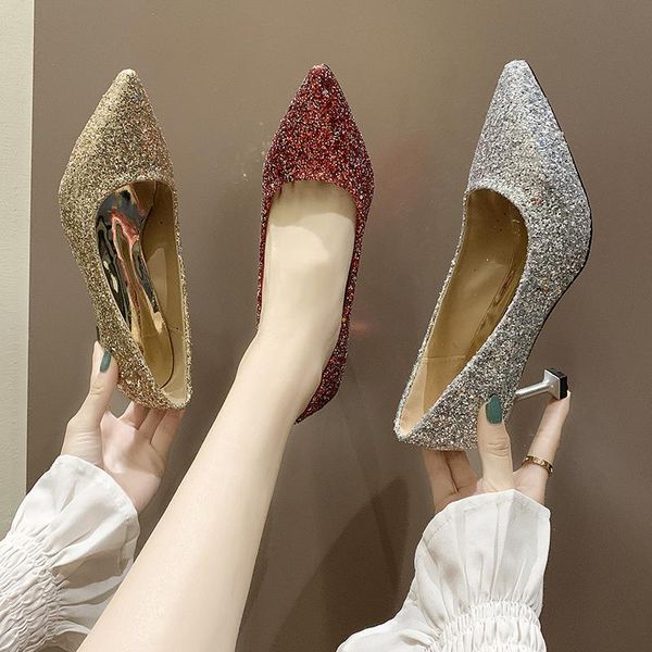 dress shoes elegant ladies shinning glitter gold silver pumps pointed toe high heels fresh wedding party woman comfortable u22-43, Black
dress shoes elegant ladies shinning glitter gold silver pumps pointed toe high heels fresh wedding party woman comfortable u22-43, Black