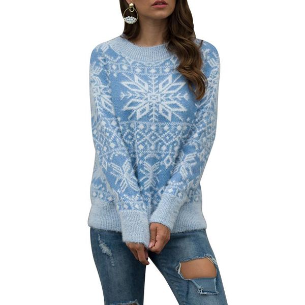 women's sweaters fashion snowflake 2021 winter warm long sleeve round neck knitted soft loose pullovers streetwear, White;black
women's sweaters fashion snowflake 2021 winter warm long sleeve round neck knitted soft loose pullovers streetwear, White;black