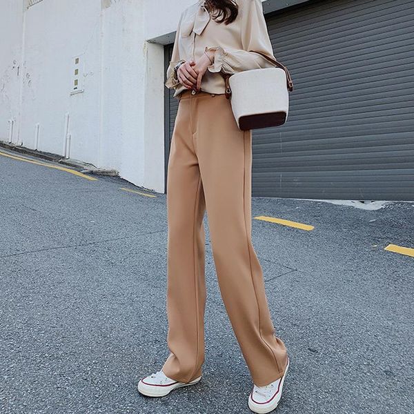 women's pants & capris yamdi solid loose straight women suit 2021 casual pockets full-length ol elegant female trousers pantalon femme, Black;white
women's pants & capris yamdi solid loose straight women suit 2021 casual pockets full-length ol elegant female trousers pantalon femme, Black;white