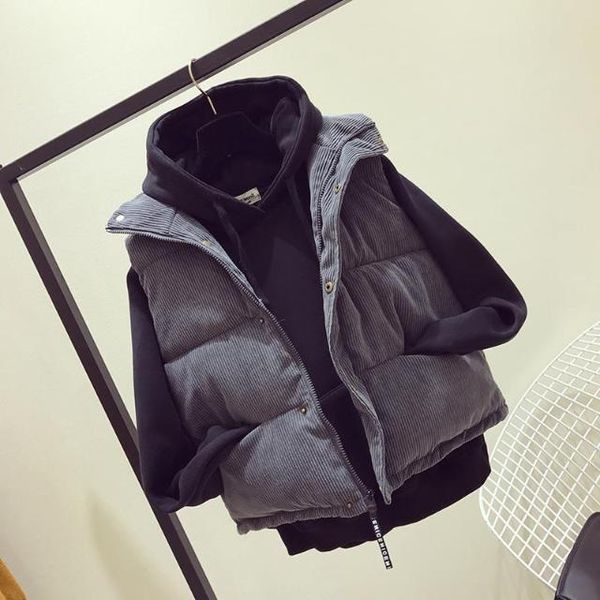 women's vests autumn and winter loose shoulder bread jacket cotton padded vest coat thickened corduroy short down, Black;white
women's vests autumn and winter loose shoulder bread jacket cotton padded vest coat thickened corduroy short down, Black;white