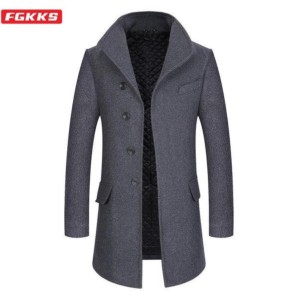 men's wool & blends fgkks quality brand men fashion coat turn-collar solid color thick winter casual woolen coats male, Black
men's wool & blends fgkks quality brand men fashion coat turn-collar solid color thick winter casual woolen coats male, Black