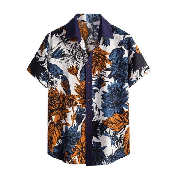 men's casual shirts summer men 2021 fashion hawaiian printed short-sleeve beach linen blouse holiday streetwear camisa masculina, White;black
men's casual shirts summer men 2021 fashion hawaiian printed short-sleeve beach linen blouse holiday streetwear camisa masculina, White;black