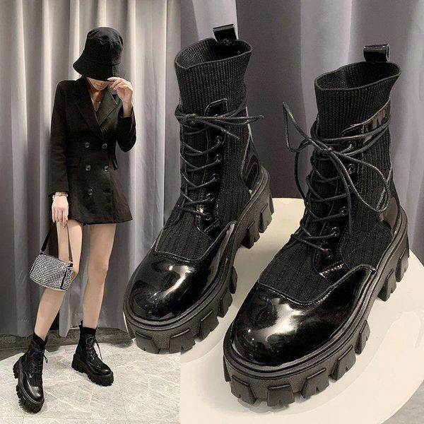 boots patent leather for women shoes lace up platform winter booties non-slip short ladies, Black
boots patent leather for women shoes lace up platform winter booties non-slip short ladies, Black