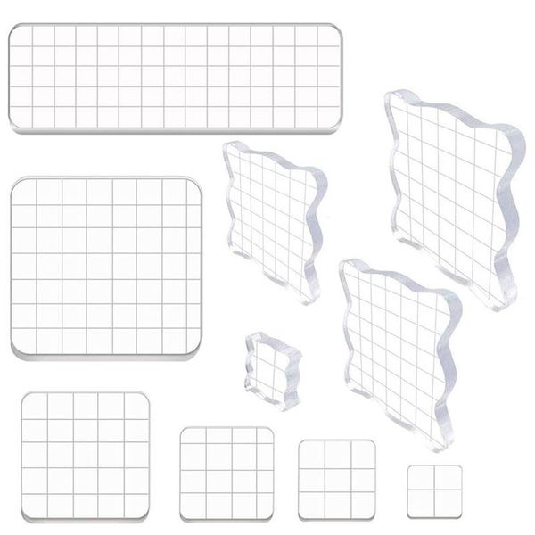 craft tools 10 pieces stamp blocks acrylic clear stamping with grid lines for scrapbooking crafts making
craft tools 10 pieces stamp blocks acrylic clear stamping with grid lines for scrapbooking crafts making