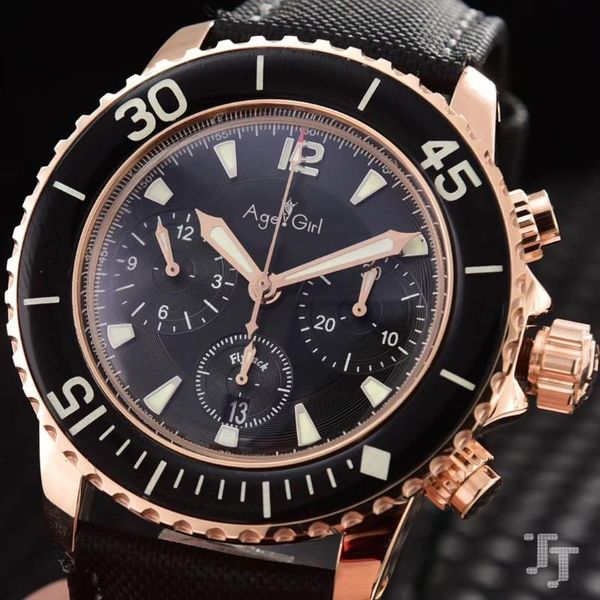 wristwatches men stainless steel quartz chronograph flyback nylon leather black blue ceramic bezel watch rose gold, Slivery;brown
wristwatches men stainless steel quartz chronograph flyback nylon leather black blue ceramic bezel watch rose gold, Slivery;brown