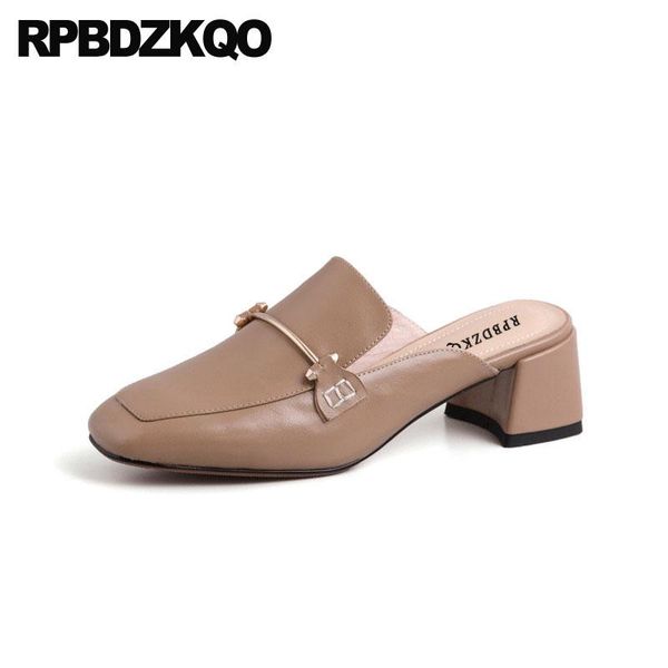 dress shoes brand genuine leather block heels for women chunky square toe slip on high metal mules slipper ladies medium pumps brown, Black
dress shoes brand genuine leather block heels for women chunky square toe slip on high metal mules slipper ladies medium pumps brown, Black