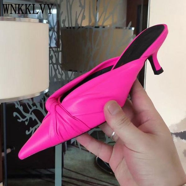 slippers summer kitten heel mules genuine leather knotted pointed toe dress sandals ladies party shoes women sandalias 2021, Black
slippers summer kitten heel mules genuine leather knotted pointed toe dress sandals ladies party shoes women sandalias 2021, Black