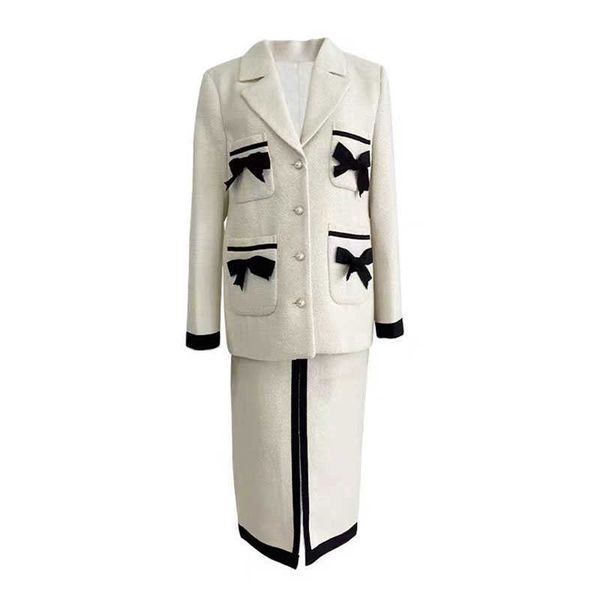 perhaps u women vintage tweed blazer pencil skirt two-piece set khaki bow beige single breasted pocket t0484 210529, White
perhaps u women vintage tweed blazer pencil skirt two-piece set khaki bow beige single breasted pocket t0484 210529, White