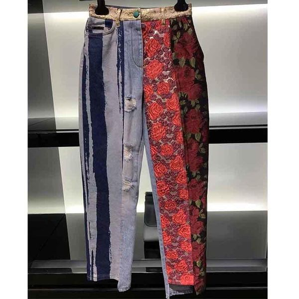 women's jeans cosmicchic 2021 summer woman rose patchwork high waist jacquard casual pants fashion denim streetwear, Blue
women's jeans cosmicchic 2021 summer woman rose patchwork high waist jacquard casual pants fashion denim streetwear, Blue