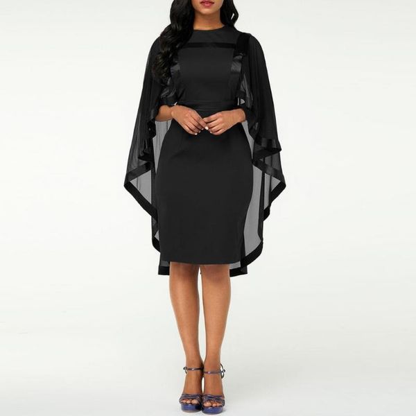 casual dresses women cape dress cloak sleeves mesh patchwork autumn round collar elegant bodycon party banquet vestido feminino, Black;gray
casual dresses women cape dress cloak sleeves mesh patchwork autumn round collar elegant bodycon party banquet vestido feminino, Black;gray