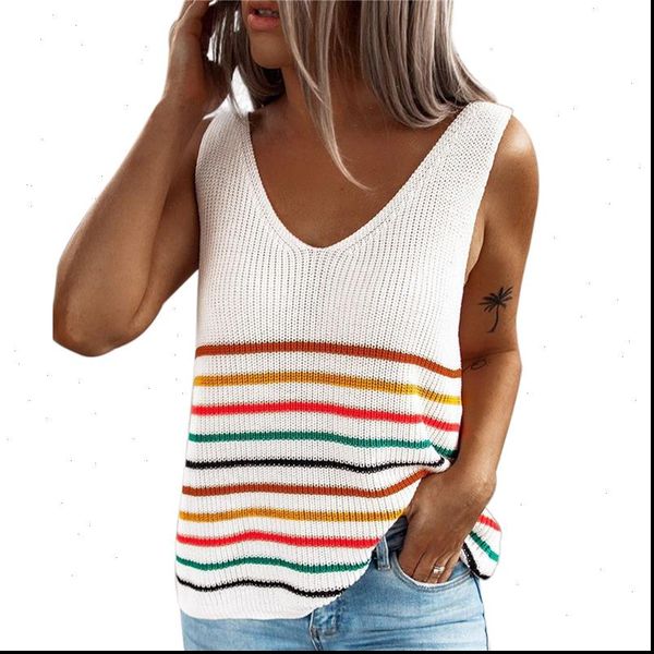 womens cami fashion women summer knitted loose tank elegant knit striped vest ladies v neck debardeur femme casual plain, White
womens cami fashion women summer knitted loose tank elegant knit striped vest ladies v neck debardeur femme casual plain, White