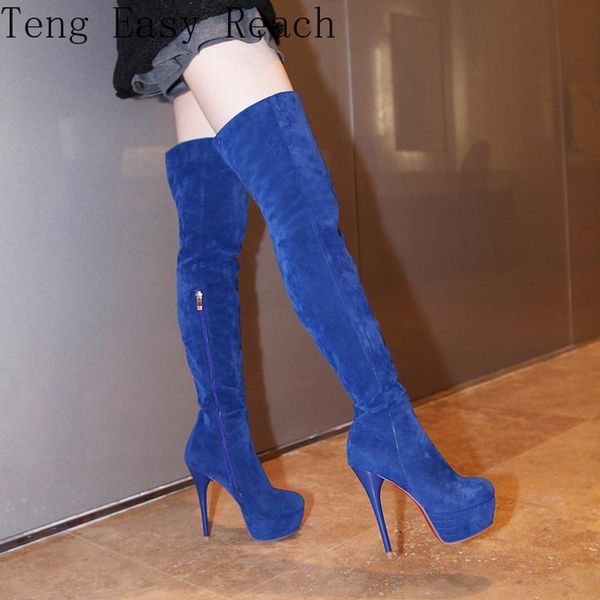 winter womens overknee faux suede slim boots platform super high stiletto heels riding thigh pink blue shoes 43, Black
winter womens overknee faux suede slim boots platform super high stiletto heels riding thigh pink blue shoes 43, Black