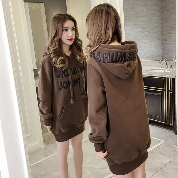 women's hoodies & sweatshirts autumn and winter style plus velvet thick hooded casual loose mid-length, Black
women's hoodies & sweatshirts autumn and winter style plus velvet thick hooded casual loose mid-length, Black
