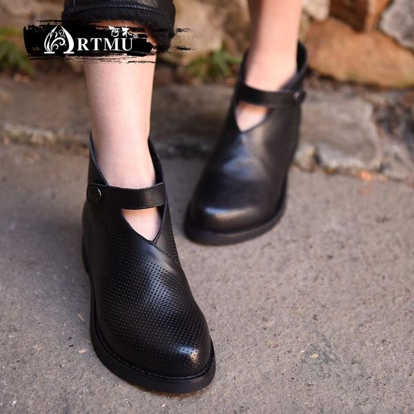 boots artmu spring women's shoes casual handmade genuine leather female flats fashion height increasing round toe hollow, Black
boots artmu spring women's shoes casual handmade genuine leather female flats fashion height increasing round toe hollow, Black