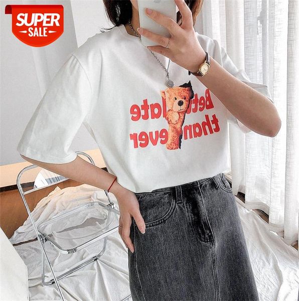 li zhiqi cute short-sleeved t-shirt with bear letter print female loose and thin bottoming 110488 #fn72, Black;gray
li zhiqi cute short-sleeved t-shirt with bear letter print female loose and thin bottoming 110488 #fn72, Black;gray