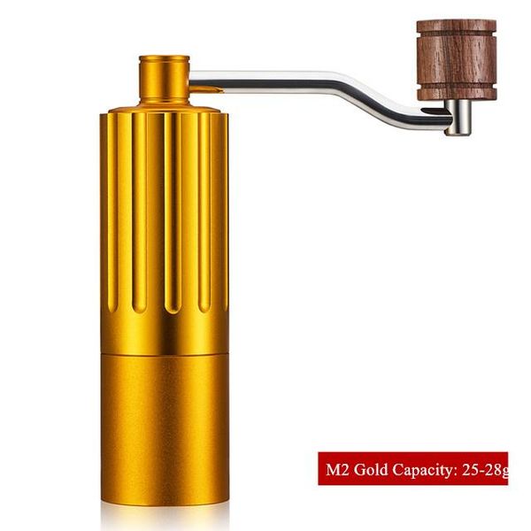 manual coffee grinders m2 gold color stainless steel grinder hand crank mill in capacity 25 - 28g
manual coffee grinders m2 gold color stainless steel grinder hand crank mill in capacity 25 - 28g
