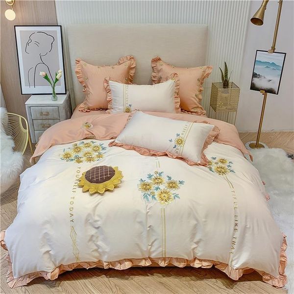 bedding sets soft cozy egyptian cotton sunflower flowers embroidery princess set ruffles duvet cover flat/fitted sheet pillowcases
bedding sets soft cozy egyptian cotton sunflower flowers embroidery princess set ruffles duvet cover flat/fitted sheet pillowcases