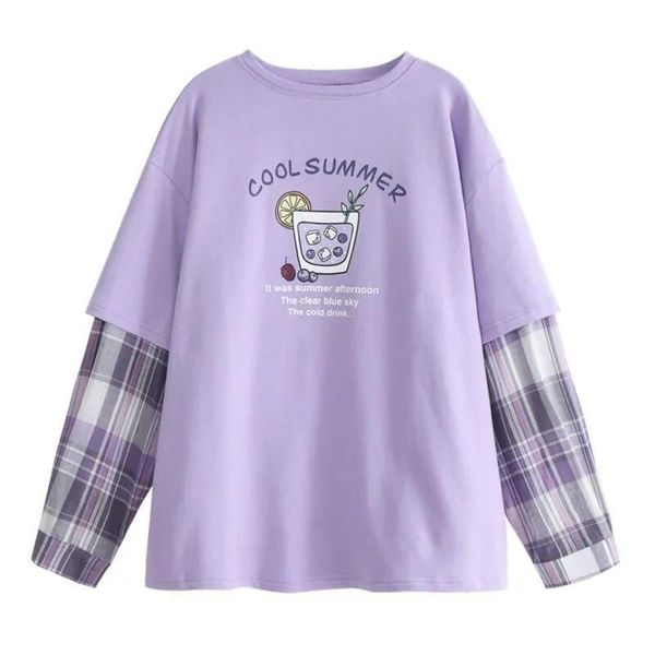 women's t-shirt fashion female student autumn clothes long sleeve floral printed loose fake two-piece t-shirts p3 508, White
women's t-shirt fashion female student autumn clothes long sleeve floral printed loose fake two-piece t-shirts p3 508, White