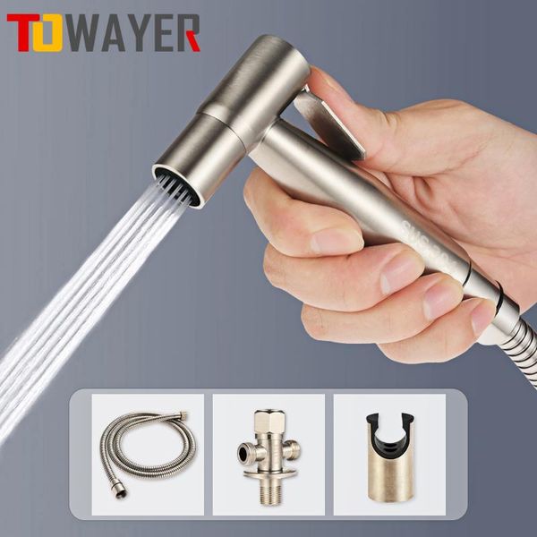 handheld toilet bidet faucet stainless steel hand sprayers brushed water gun spray for shower bathroom cleaning tools faucets
handheld toilet bidet faucet stainless steel hand sprayers brushed water gun spray for shower bathroom cleaning tools faucets
