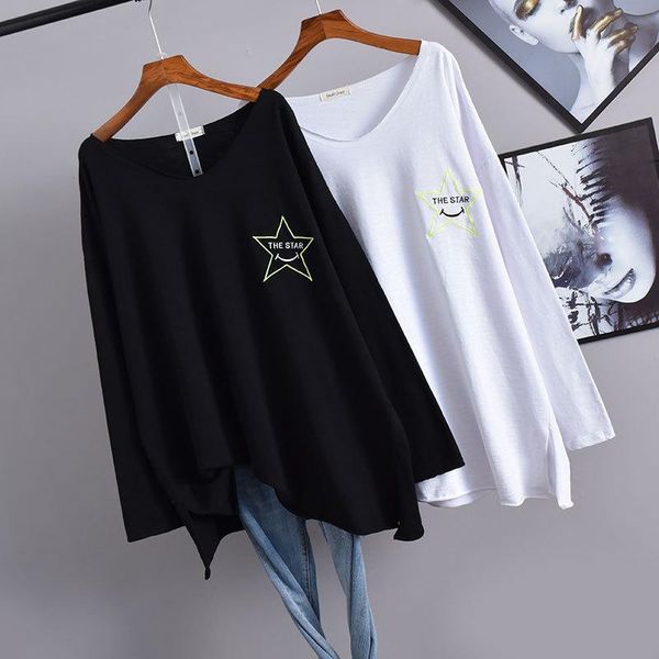 women's t-shirt 2021 autumn & winter korean women simple solid loose thin plus size long-sleeved casual all-match top, White
women's t-shirt 2021 autumn & winter korean women simple solid loose thin plus size long-sleeved casual all-match top, White
