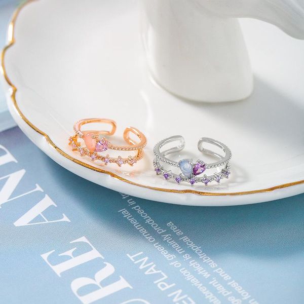 cluster rings 2021 arrival dominated contracted heart crystal metal hollow double women fashion sweet shiny adjustable, Golden;silver
cluster rings 2021 arrival dominated contracted heart crystal metal hollow double women fashion sweet shiny adjustable, Golden;silver