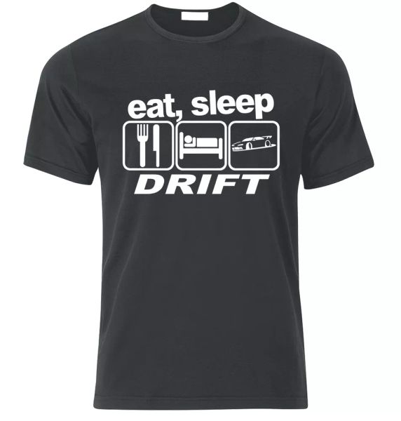 eat sleep drift t-shirt size s-xxl, White;black
eat sleep drift t-shirt size s-xxl, White;black
