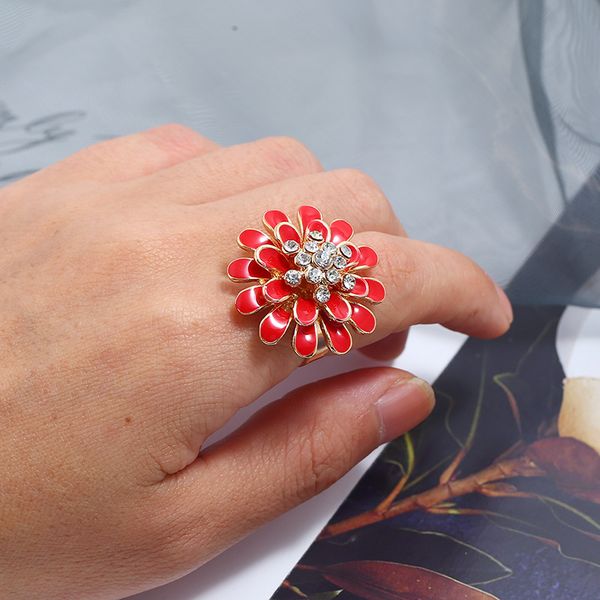 big red enamel flower ring adjustable rhinestone wedding rings for women fashion jewelry finger ring female boho party ladies, Slivery;golden
big red enamel flower ring adjustable rhinestone wedding rings for women fashion jewelry finger ring female boho party ladies, Slivery;golden