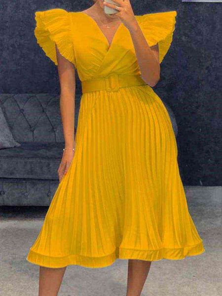 autumn women's short sleeve casual style polyester material new fashion solid color v-neck flying sleeve pleated dress y1204, Black;gray
autumn women's short sleeve casual style polyester material new fashion solid color v-neck flying sleeve pleated dress y1204, Black;gray