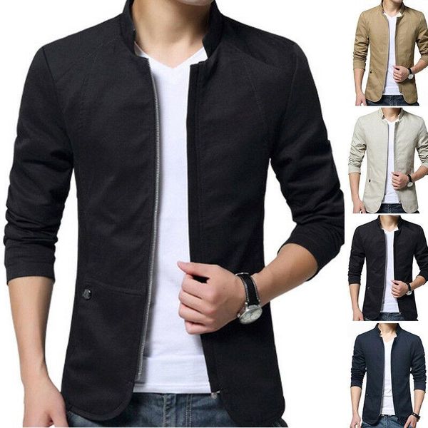 men's jackets mock neck casual fit business jacket formal designer fashion suit, Black;brown
men's jackets mock neck casual fit business jacket formal designer fashion suit, Black;brown