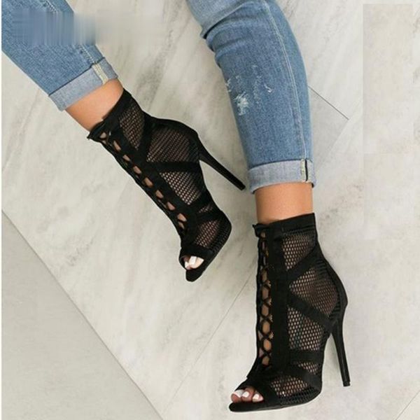 boots 2021 fashion basic sandals women high heels pumps hollow out mesh lace-up cross-tied party shoes, Black
boots 2021 fashion basic sandals women high heels pumps hollow out mesh lace-up cross-tied party shoes, Black