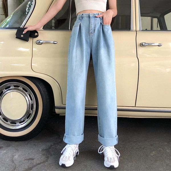 women's wide leg jeans pants denim high waist boyfriend style loose trousers fro women 2021 autumn spring vintage clothes female, Blue
women's wide leg jeans pants denim high waist boyfriend style loose trousers fro women 2021 autumn spring vintage clothes female, Blue