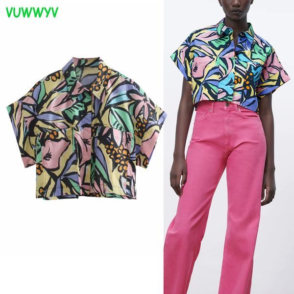 fashion print poplin woman shirts summer high street crop women short sleeve pockets buttons up collar shirt female 210430, White
fashion print poplin woman shirts summer high street crop women short sleeve pockets buttons up collar shirt female 210430, White