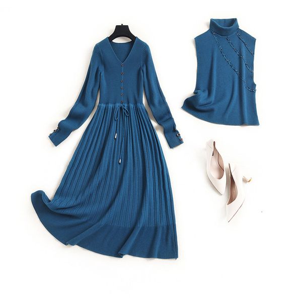 dress europe fashions autumn winter clothes turtleneck knitting women's nightgown, Black;gray
dress europe fashions autumn winter clothes turtleneck knitting women's nightgown, Black;gray