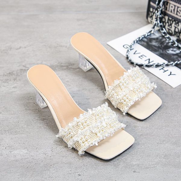 new womens sandals shoes pearl thick high heel slippers summer ladies shoes sandalias de tacon sandals women, Black
new womens sandals shoes pearl thick high heel slippers summer ladies shoes sandalias de tacon sandals women, Black