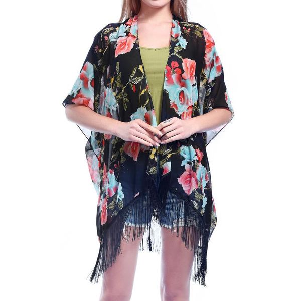 women's swimwear women summer beach cardigan oversize bohemian floral print chiffon short sleeve loose wear cover up ropa mujer, White;black
women's swimwear women summer beach cardigan oversize bohemian floral print chiffon short sleeve loose wear cover up ropa mujer, White;black