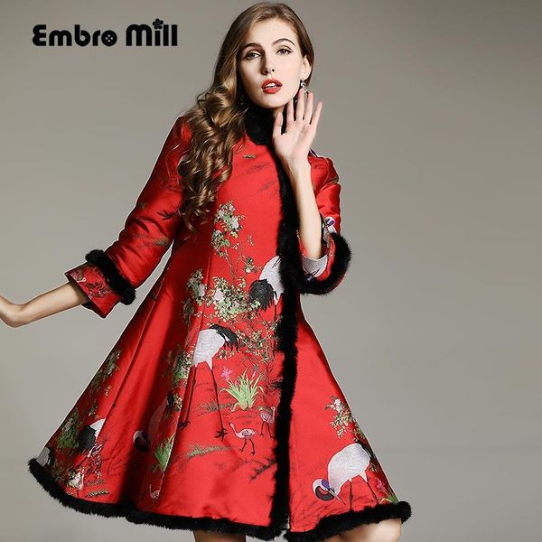 women's trench coats embro mill high-end autumn winter coat for women windbreaker rayon vintage print floral warm outerwear female s-xx, Tan;black
women's trench coats embro mill high-end autumn winter coat for women windbreaker rayon vintage print floral warm outerwear female s-xx, Tan;black