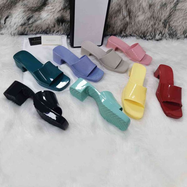 luxury women slippers womens rubber thick heel slipper square toe sandals fashion high heeled ladies sandal zlh, Black
luxury women slippers womens rubber thick heel slipper square toe sandals fashion high heeled ladies sandal zlh, Black