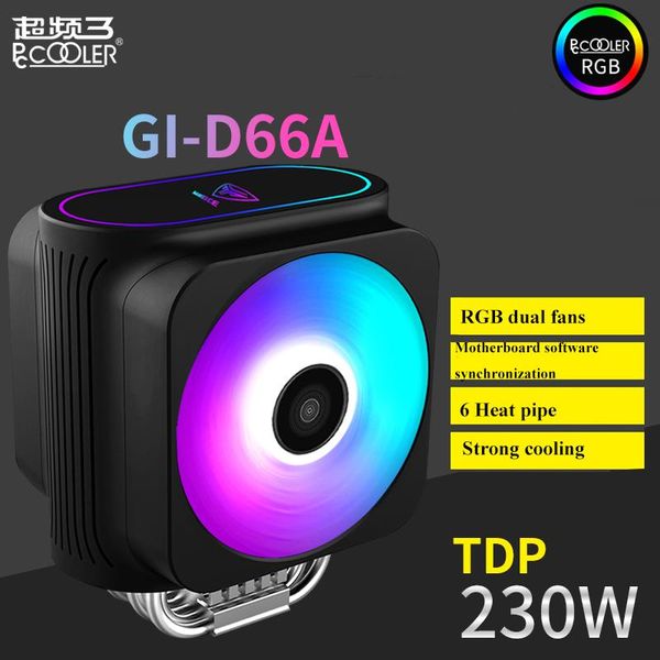 pccooler d66a rgb argb dual 12cm pwm cpu cooler with 6 copper heatpipes 120mm fan silent 1155 1366 2011 2066 amd am3 am4 fans & coolings
pccooler d66a rgb argb dual 12cm pwm cpu cooler with 6 copper heatpipes 120mm fan silent 1155 1366 2011 2066 amd am3 am4 fans & coolings