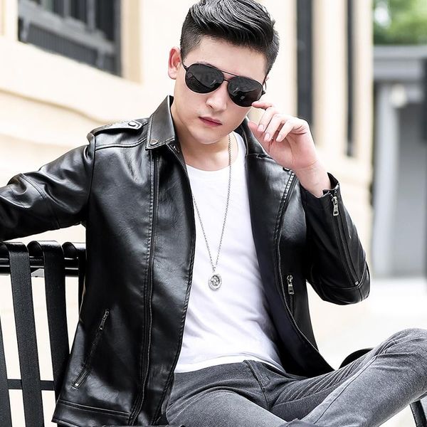 korean style trend slim handsome youth leather jacket lapel men's casual fur & faux, Black
korean style trend slim handsome youth leather jacket lapel men's casual fur & faux, Black